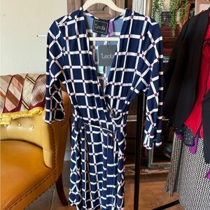 Leota Blue and Purple Plaid Dress